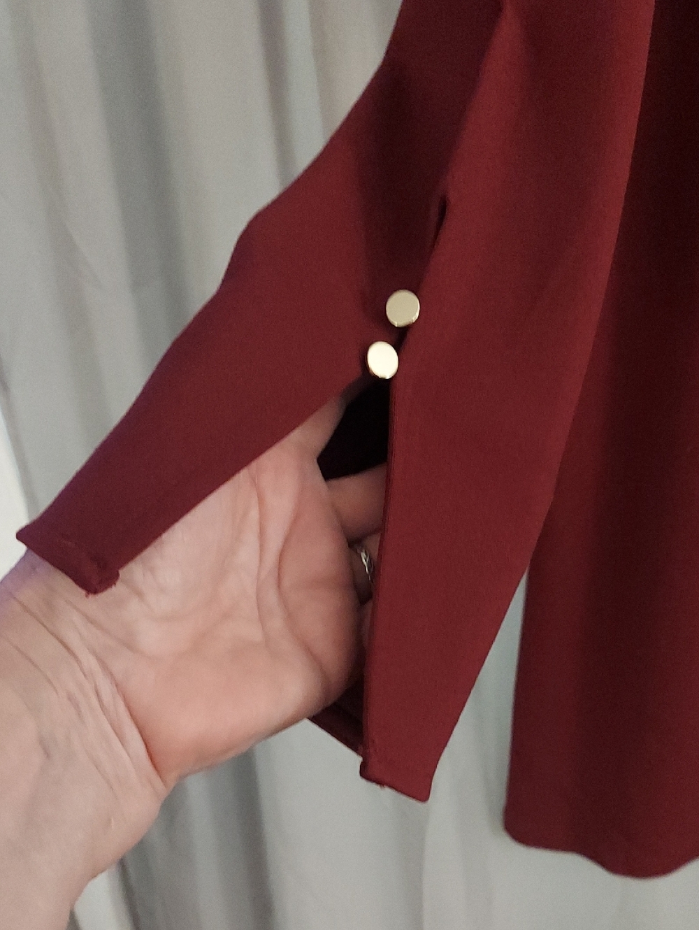 Ann Taylor Maroon Long Sleeve Shift Dress - Picture 3 of 5